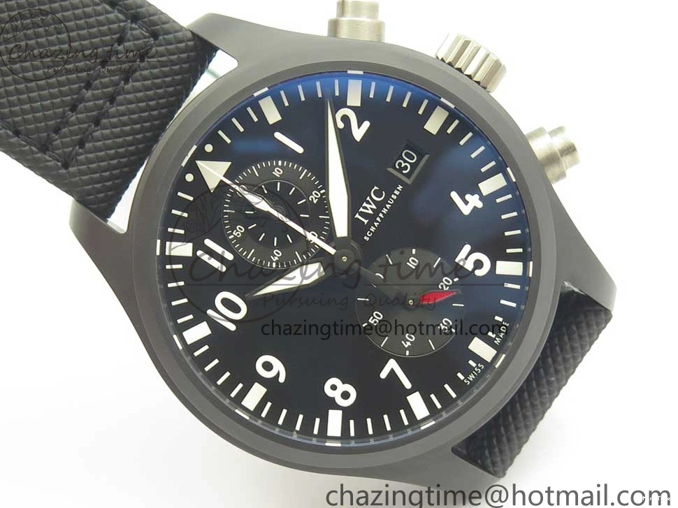 MIROTIME 1231 Modern PILOT IW389001 ZF 1:1 Best Edition Ceramic Case Black Dial on Nylon Strap A7750 (Same Function As Genuine) 7158